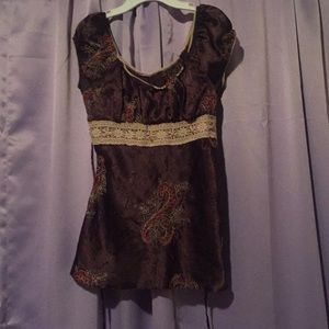 Beautiful Brown Silk Top